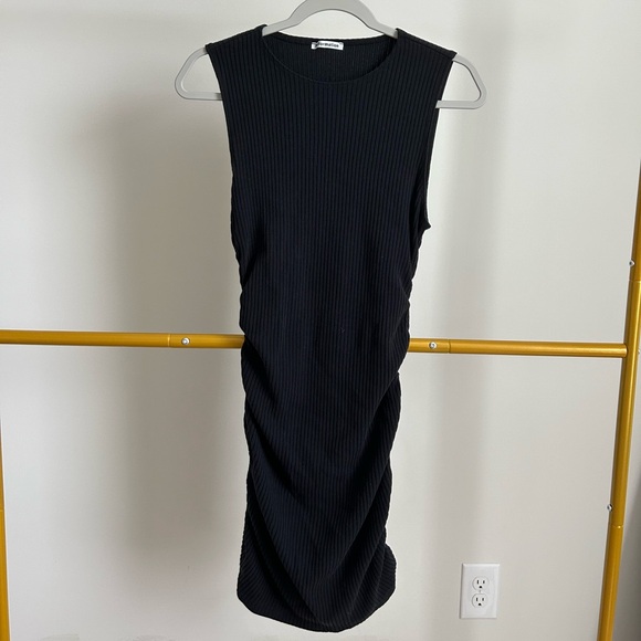 Reformation Black Ribbed Knit Midi Dress - Picture 4 of 9